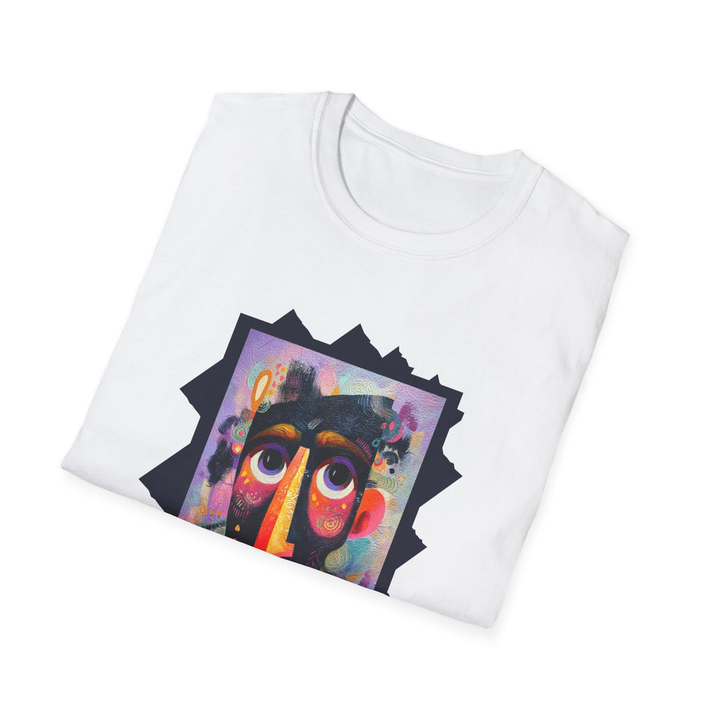 Abstract Colorful Face T-Shirt — Modern Artistic Portrait Tee