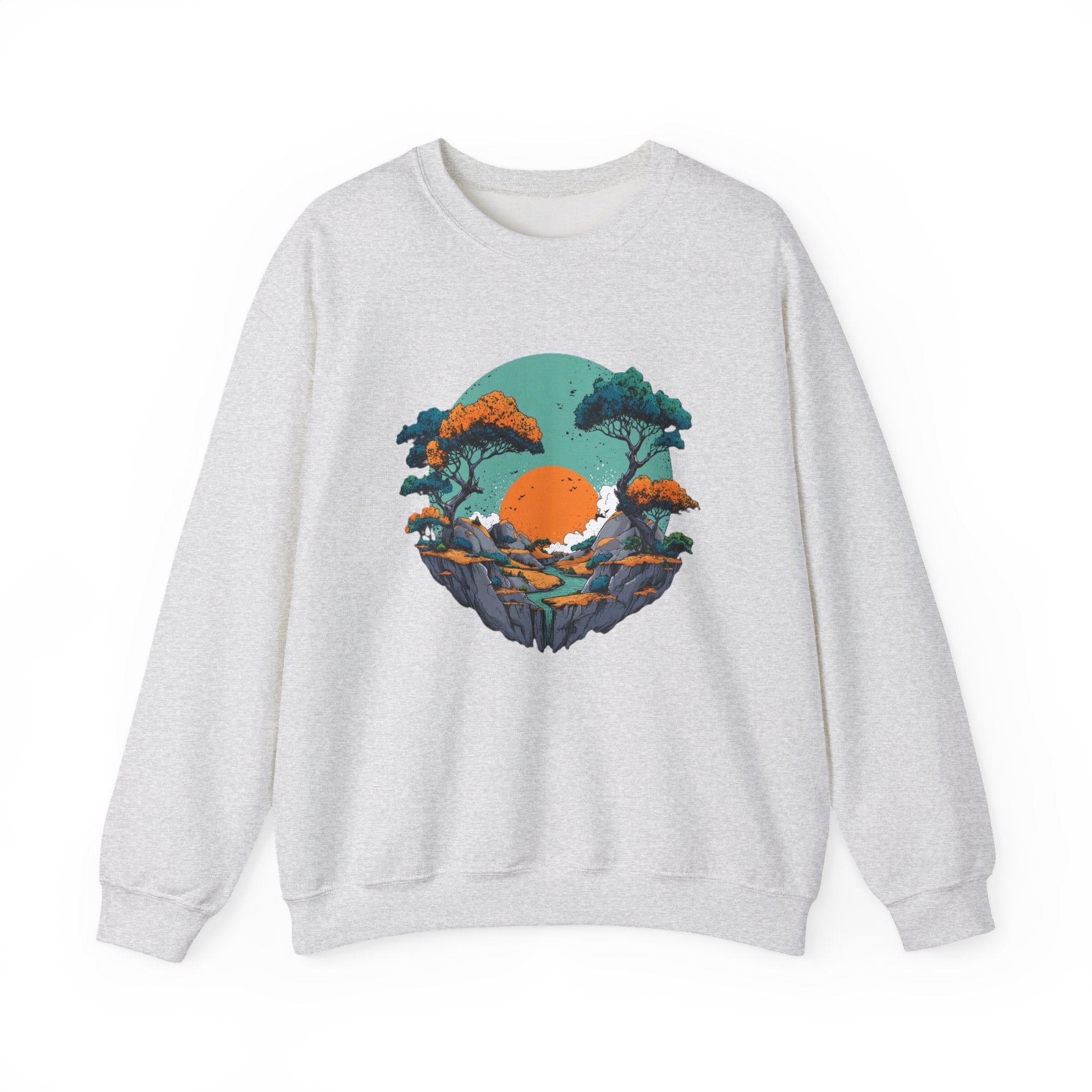 Colorful landscape print sweatshirt