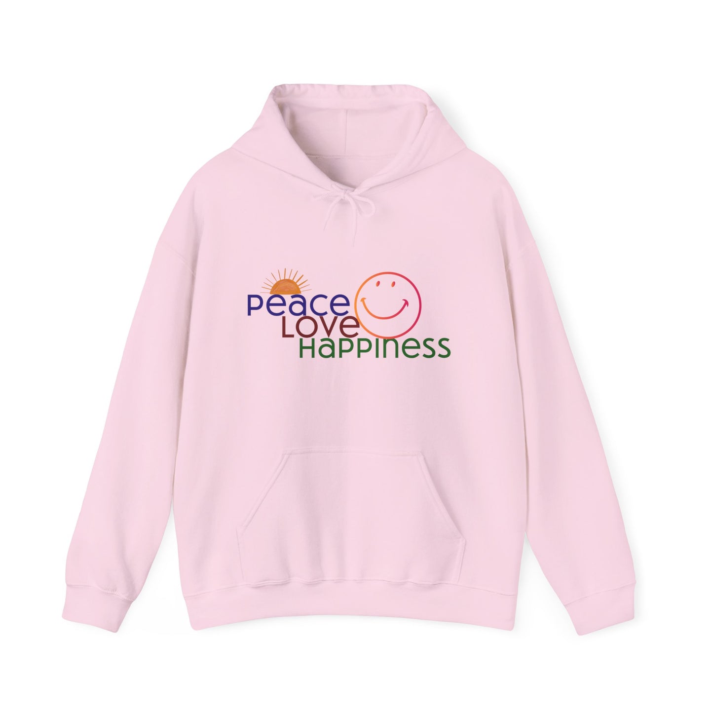 Sweat à capuche - Motif Paix Amour Bonheur