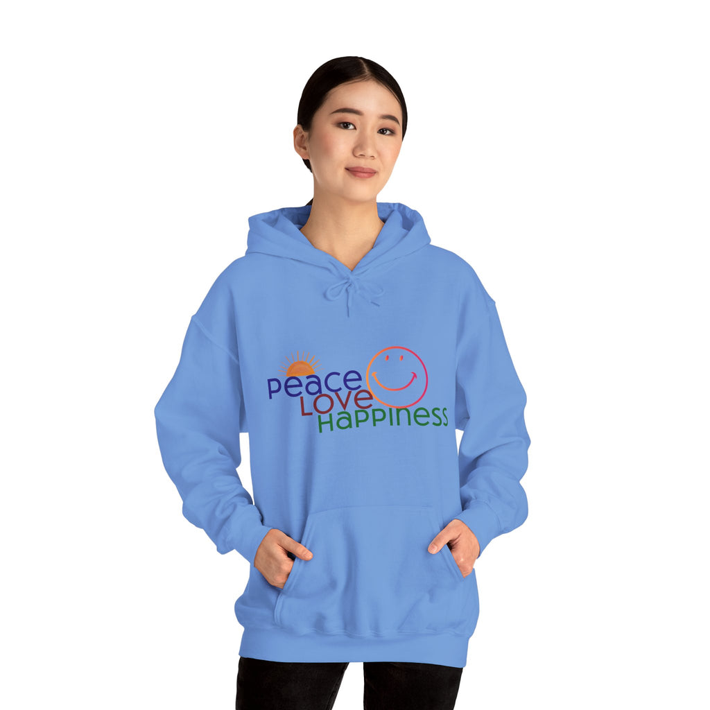 Hoodie - Peace Love Happiness Pattern