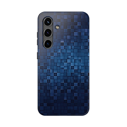 Coque de téléphone - Motif pixel bleu profond