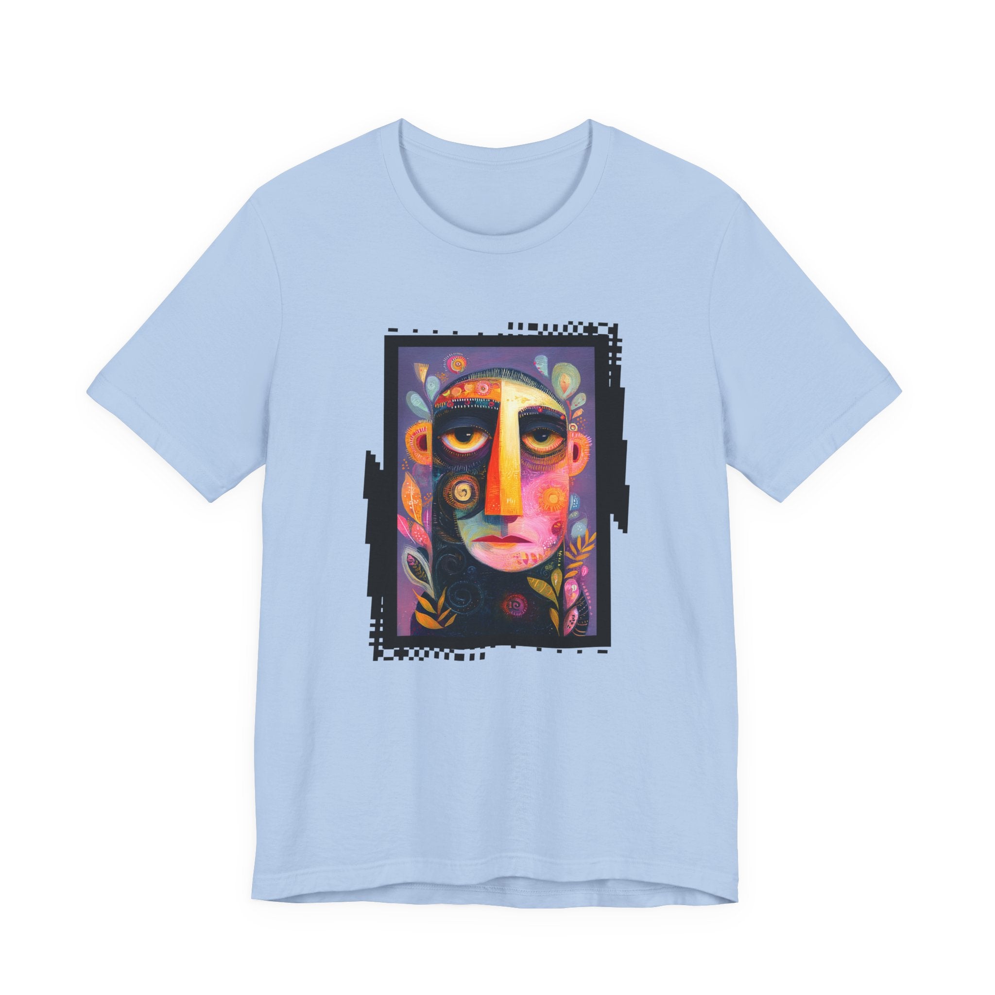 T-shirt visage abstrait coloré – design artistique