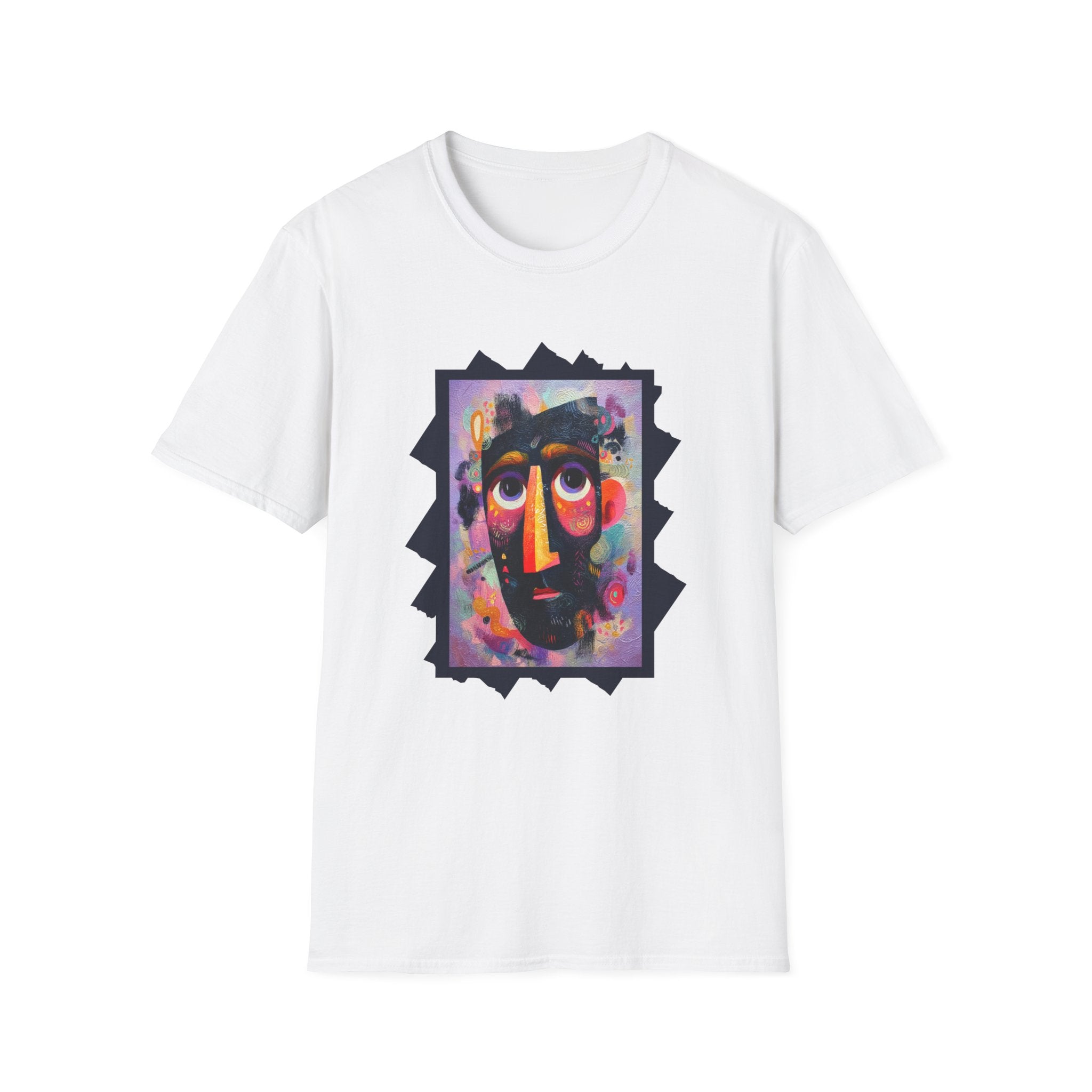 Abstract Colorful Face T-Shirt — Modern Artistic Portrait Tee