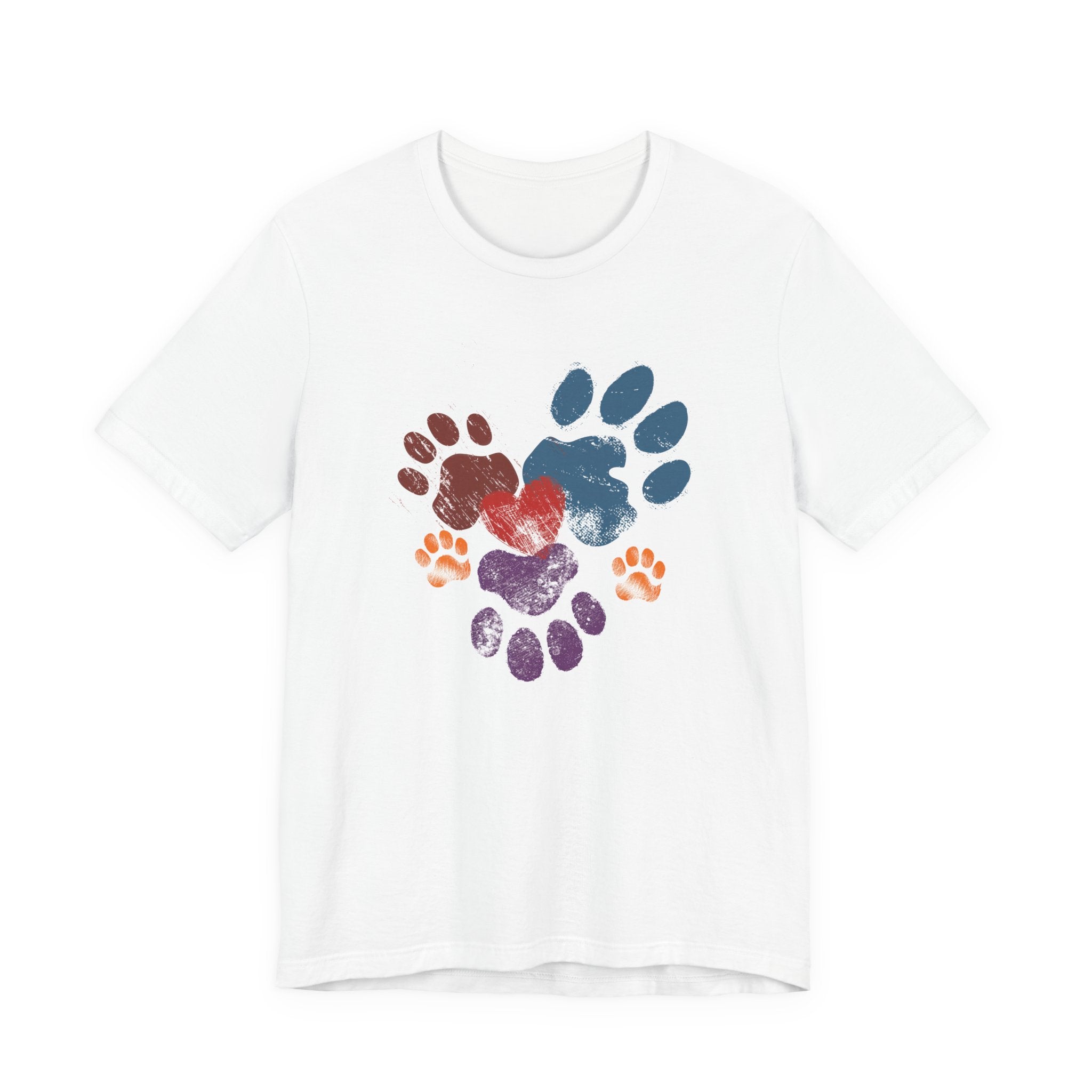 T-shirt amoureux des animaux — Empreintes cœur chien & chat | T-shirt unisexe tendance