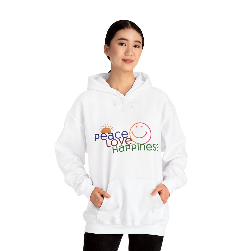 Hoodie - Peace Love Happiness Pattern