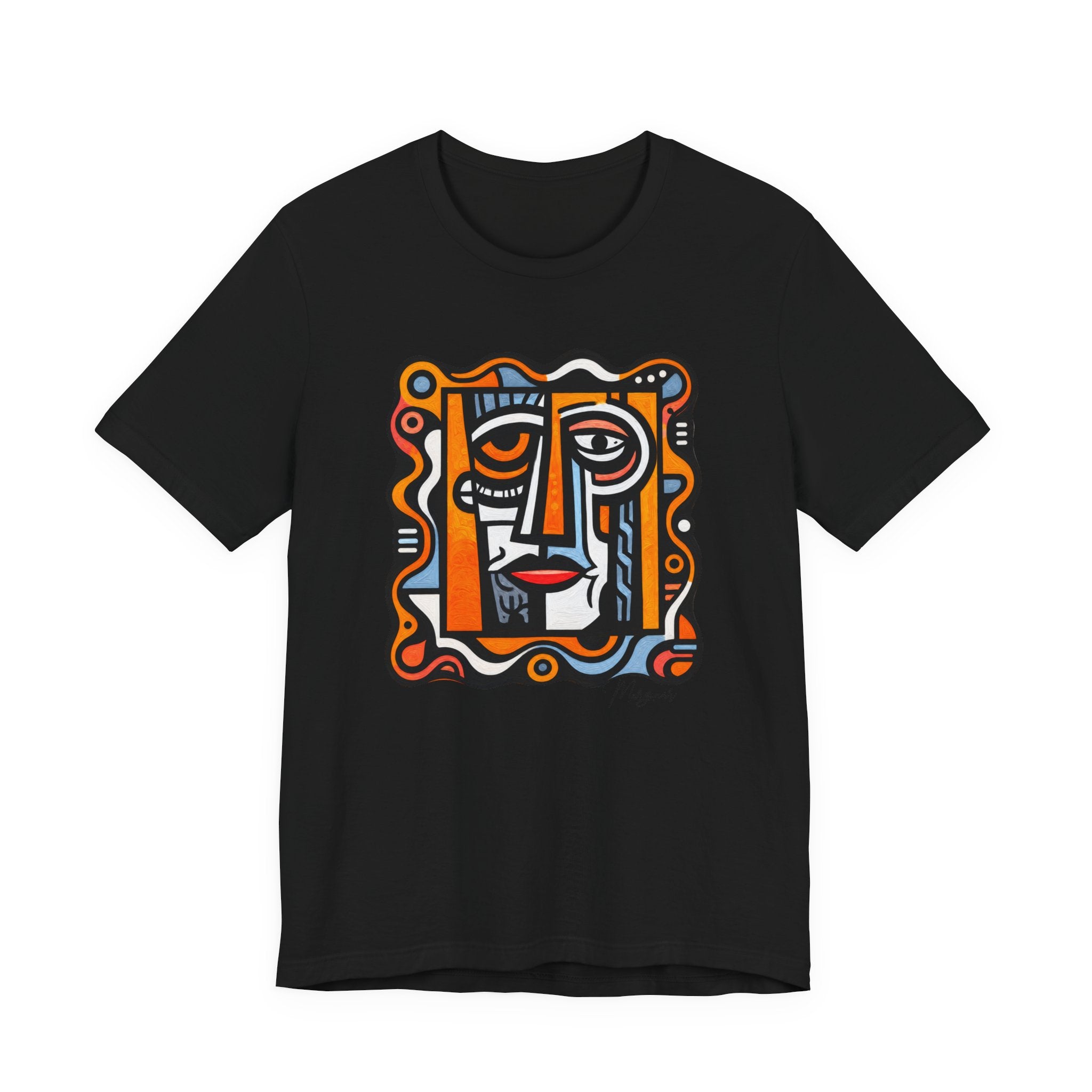 T-shirt Visage Artistique — Portrait Abstrait en Line Art