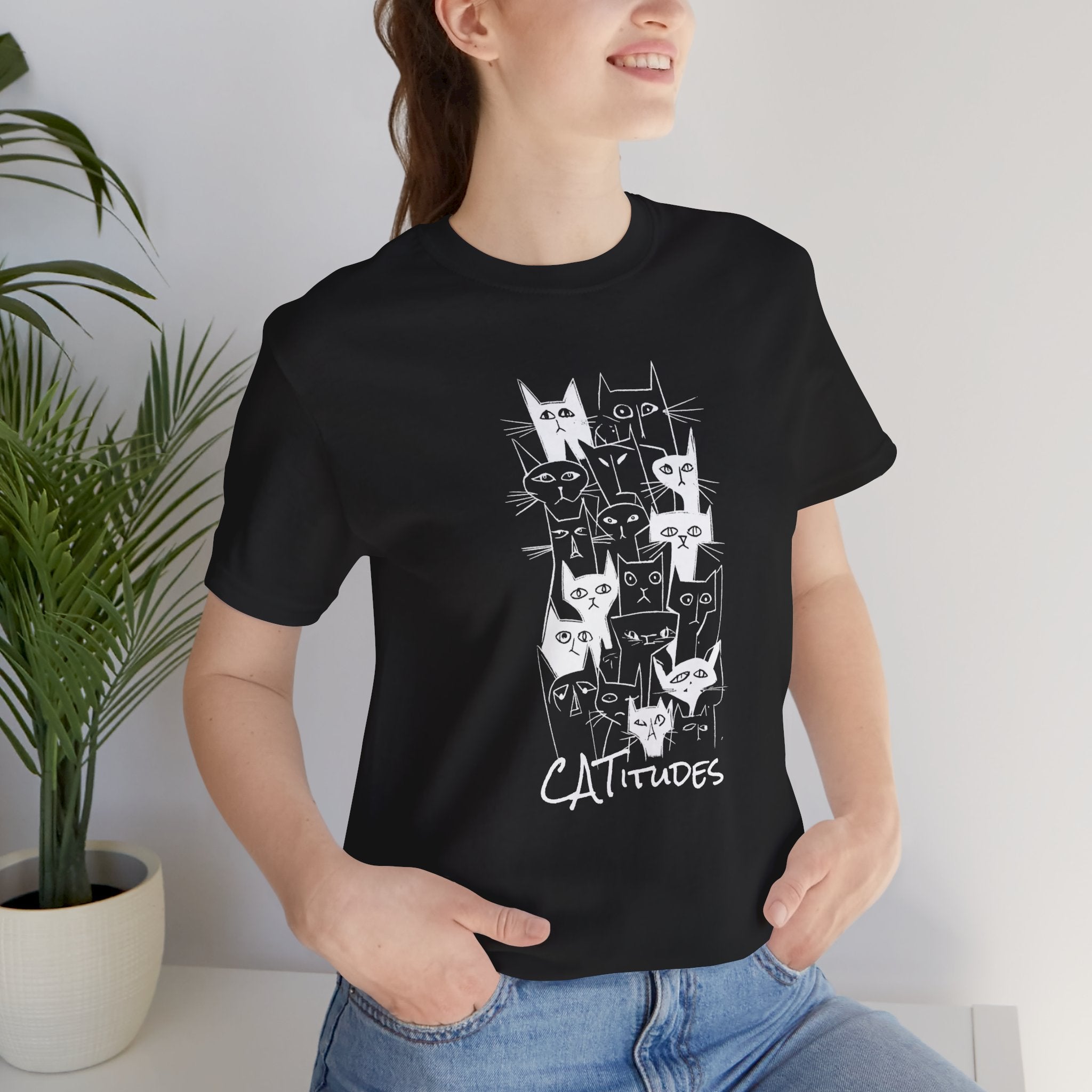 T-shirt Catitudes — Design chats mignons et attitude féline