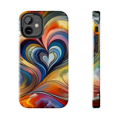 Coque de téléphone - Motif cœur coloré