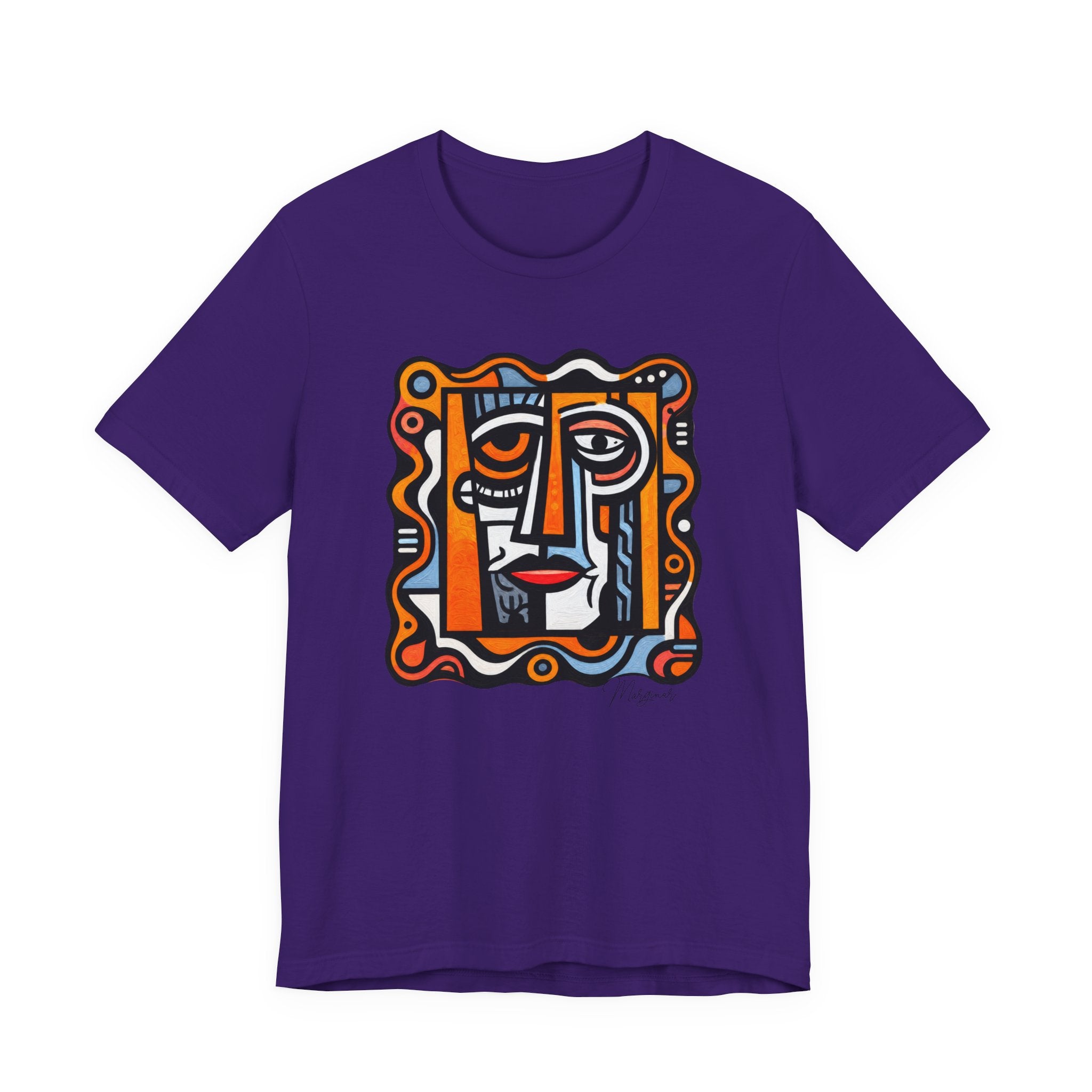 T-shirt Visage Artistique — Portrait Abstrait en Line Art