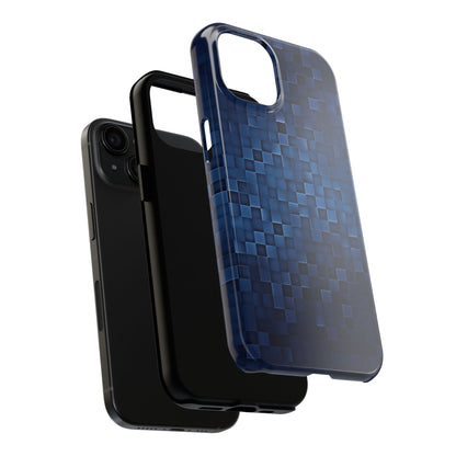 Coque de téléphone - Motif pixel bleu profond