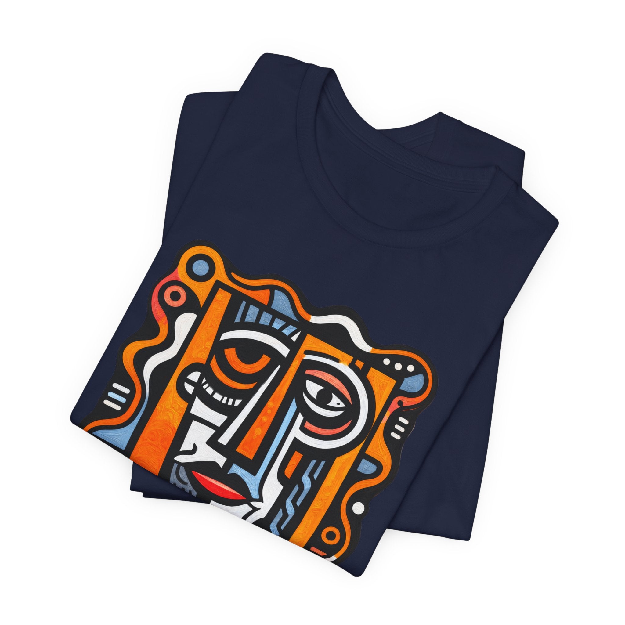 T-shirt Visage Artistique — Portrait Abstrait en Line Art