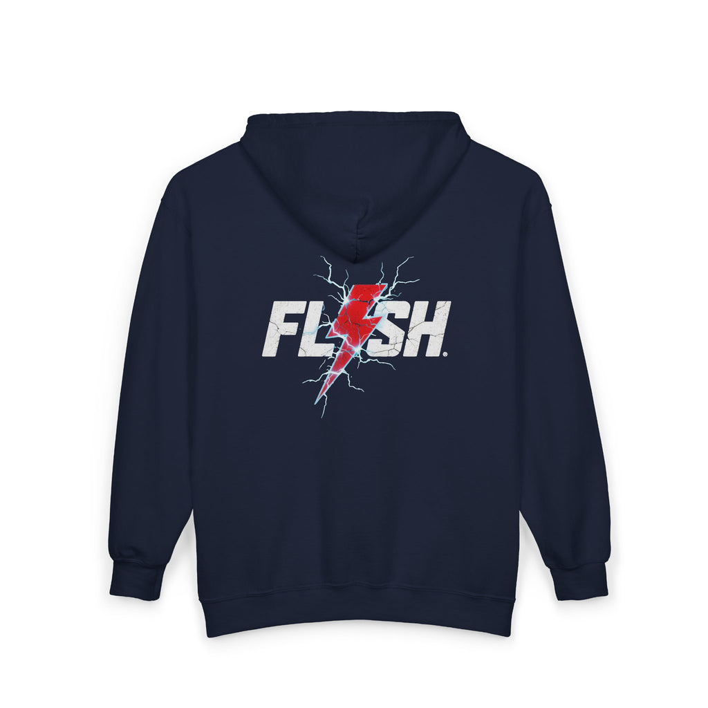 Zip-up hoodie with Flash design