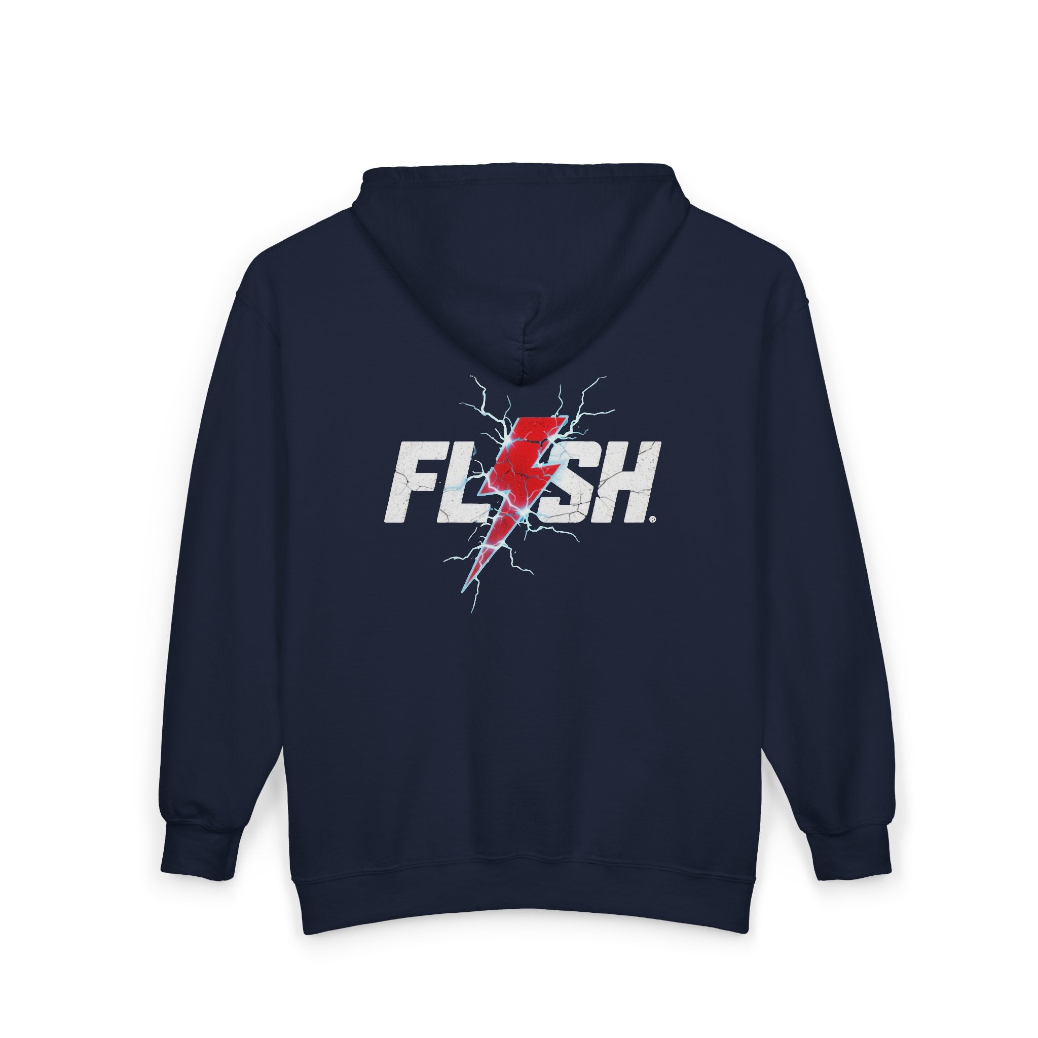 Zip-up hoodie with Flash design