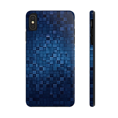 Coque de téléphone - Motif pixel bleu profond