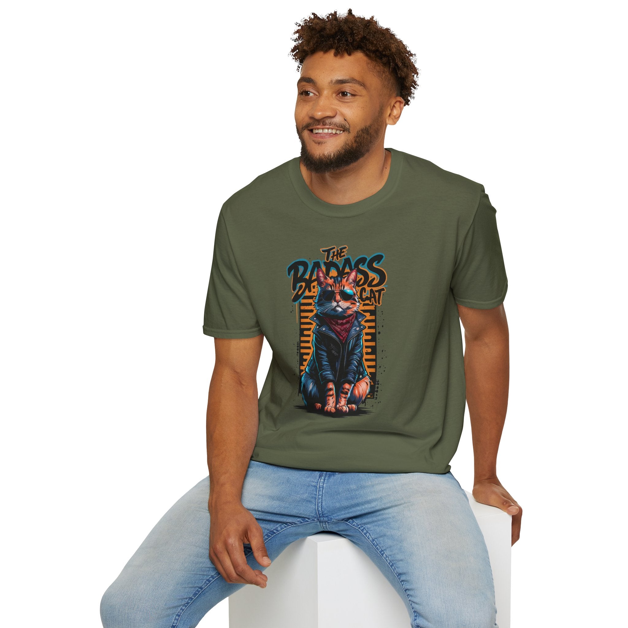 Cat t-shirt - Bad ass cat pattern