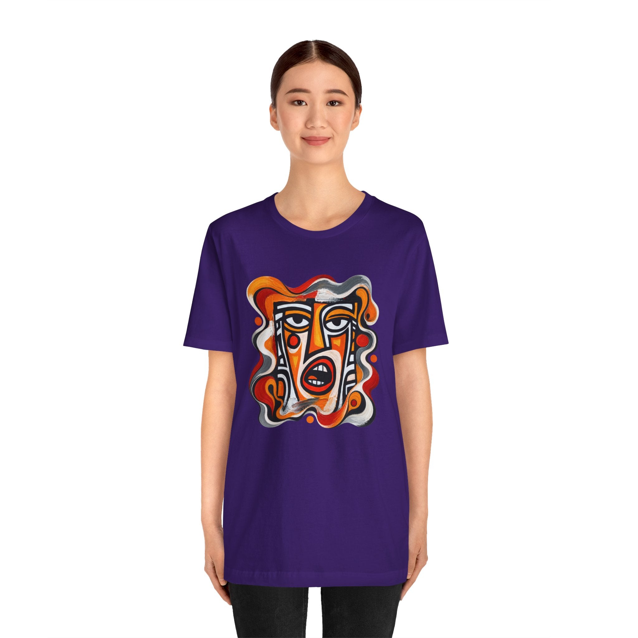 T-shirt Visage Tribal Abstrait