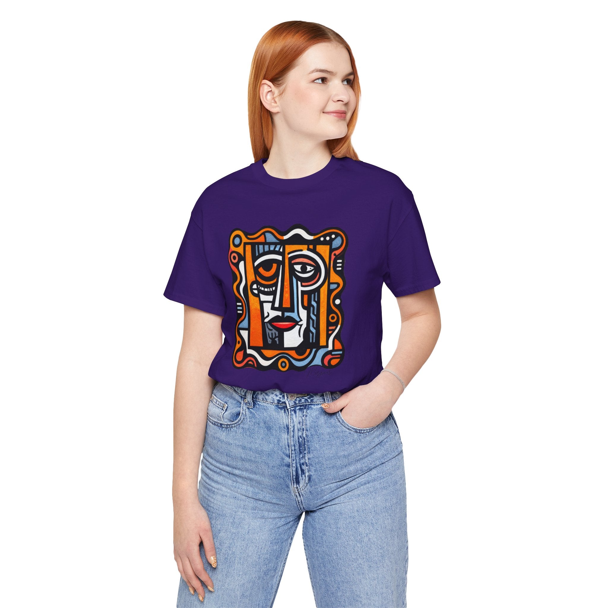 Artistic Face T-shirt — Abstract Line Art Portrait