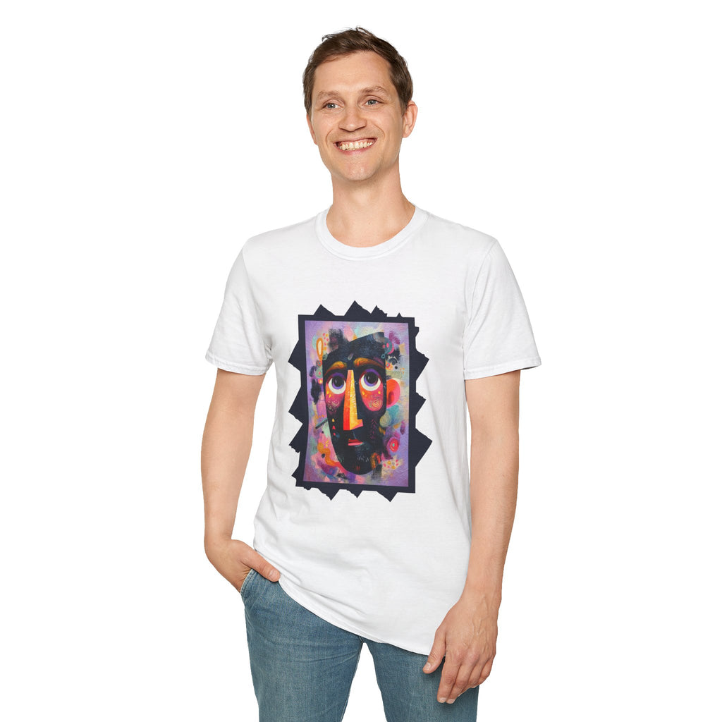 Abstract Colorful Face T-Shirt — Modern Artistic Portrait Tee