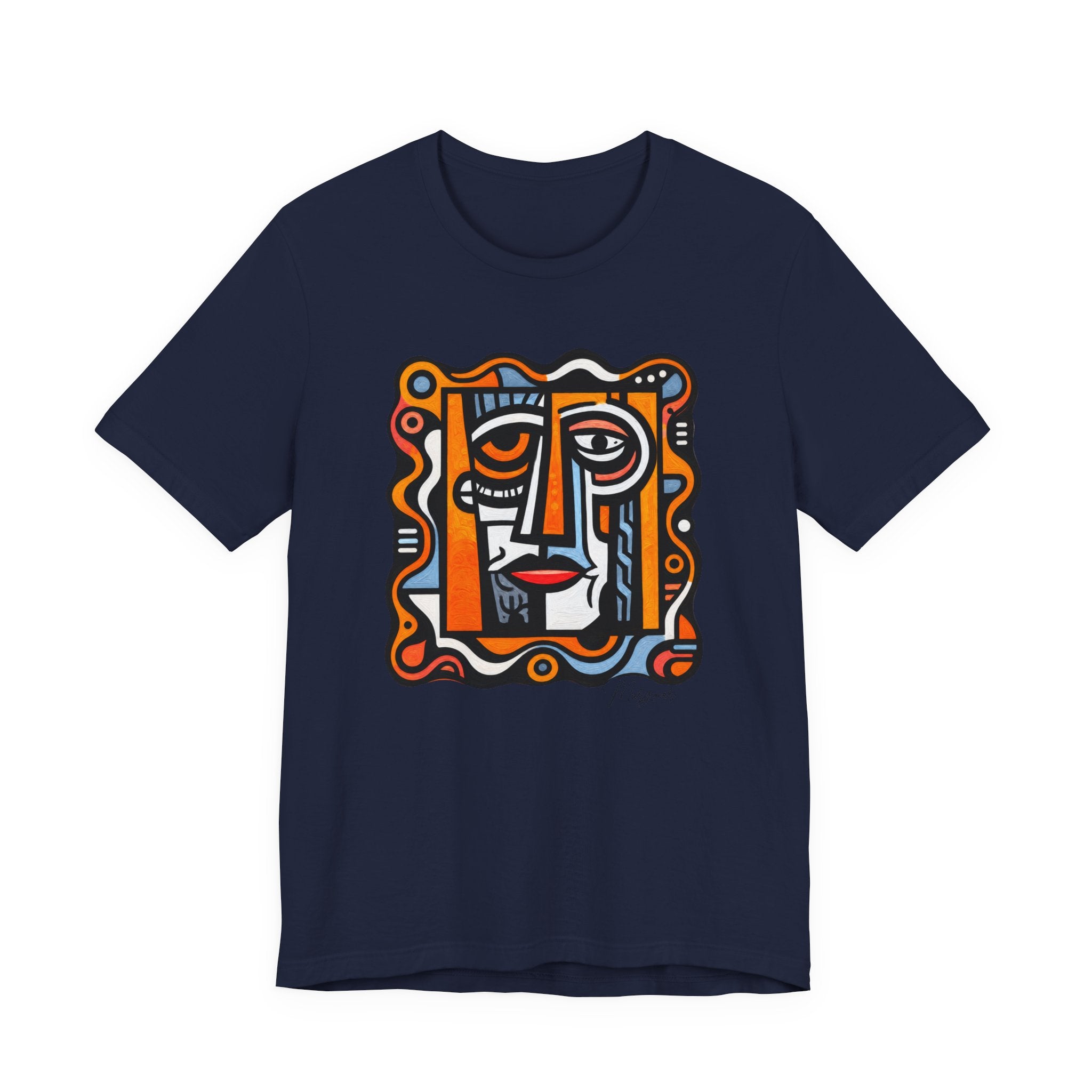 T-shirt Visage Artistique — Portrait Abstrait en Line Art