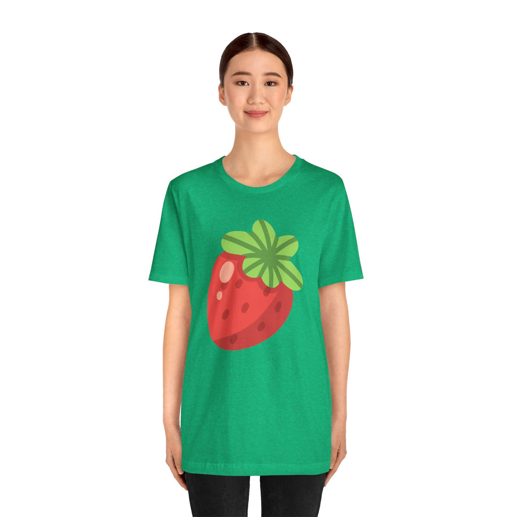 Stylized Strawberry T-shirt – Retro Fruity Design
