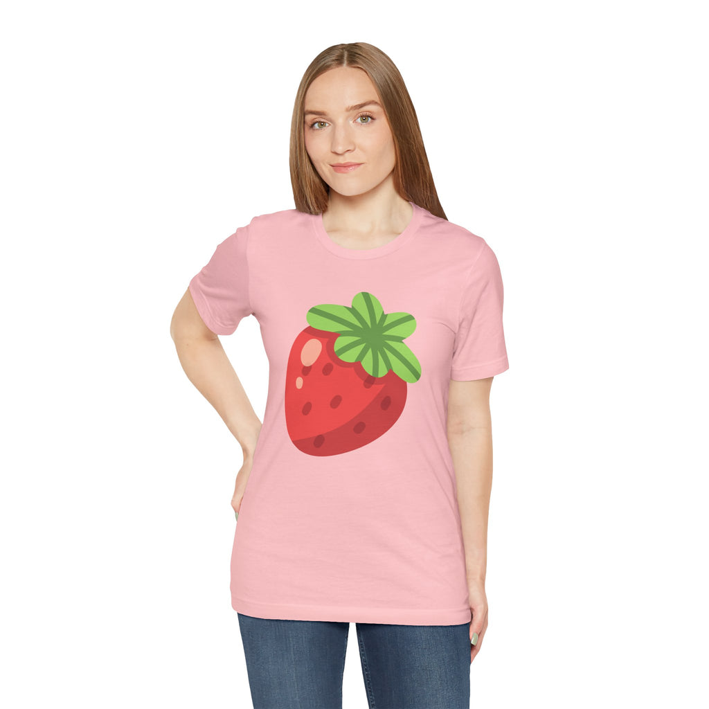 Stylized Strawberry T-shirt – Retro Fruity Design