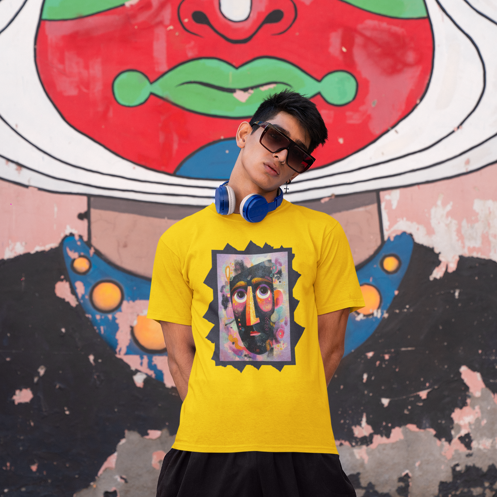 Abstract Colorful Face T-Shirt — Modern Artistic Portrait Tee