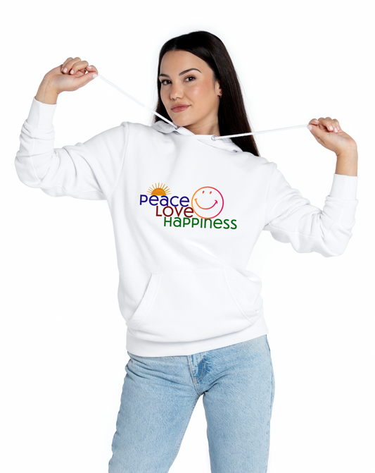 Hoodie - Peace Love Happiness Pattern